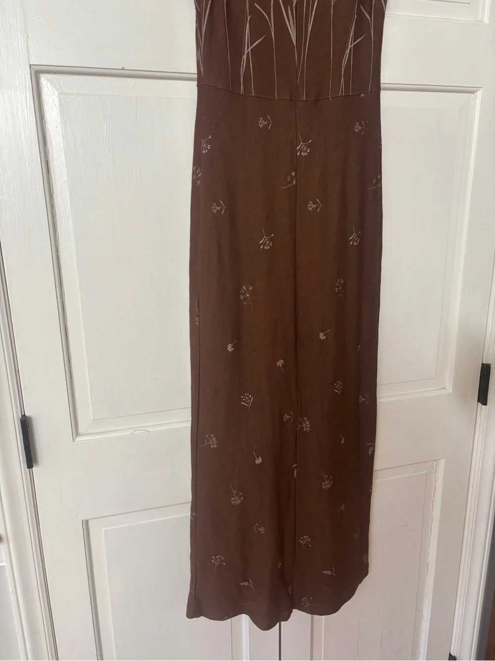 Vintage Potato Clothing Brown Maxi Dress Matchin Cardigan Cottagecore Size Small
